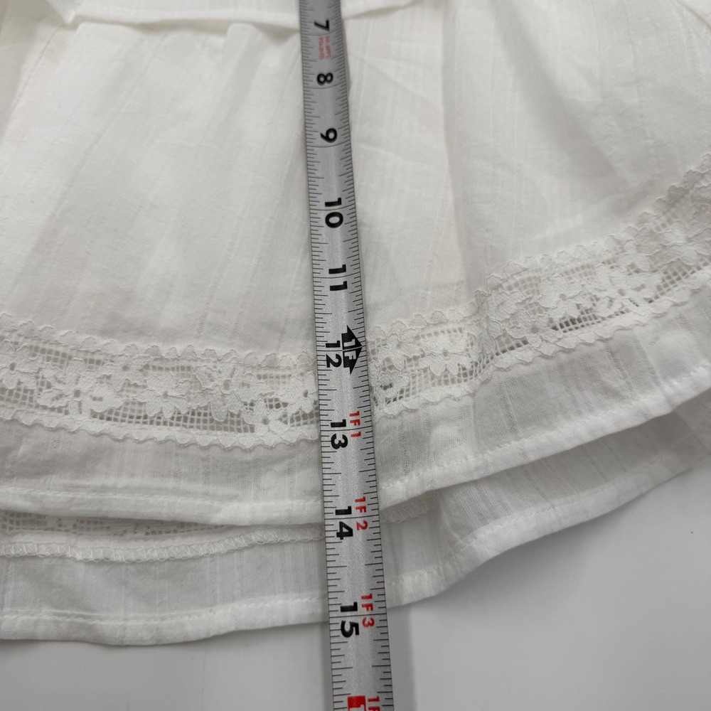 Wild Fable White Tiered Lace Trim Mini Skort Smocked Waist Large NWT - Picture 7 of 7